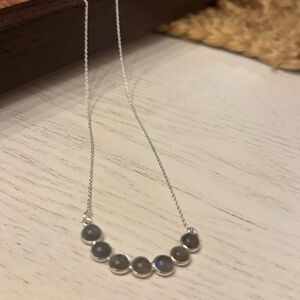 STERLING SILVER LABRADORITE GEMSTONE NECKLACE